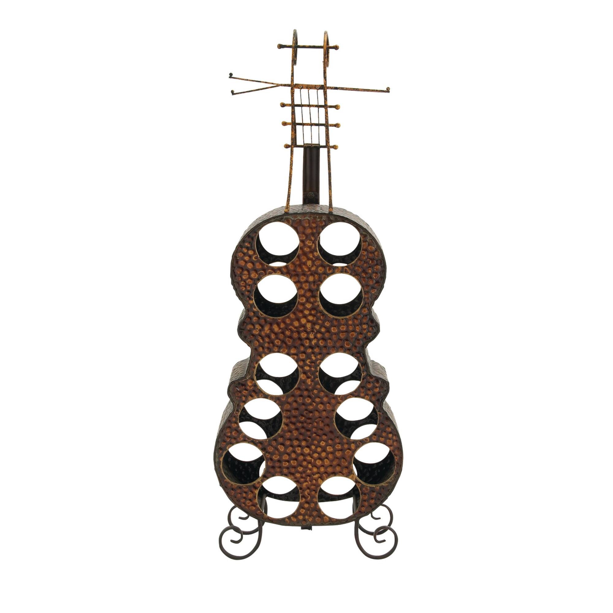 47" Brass Metal Traditional Wine Holder Rack